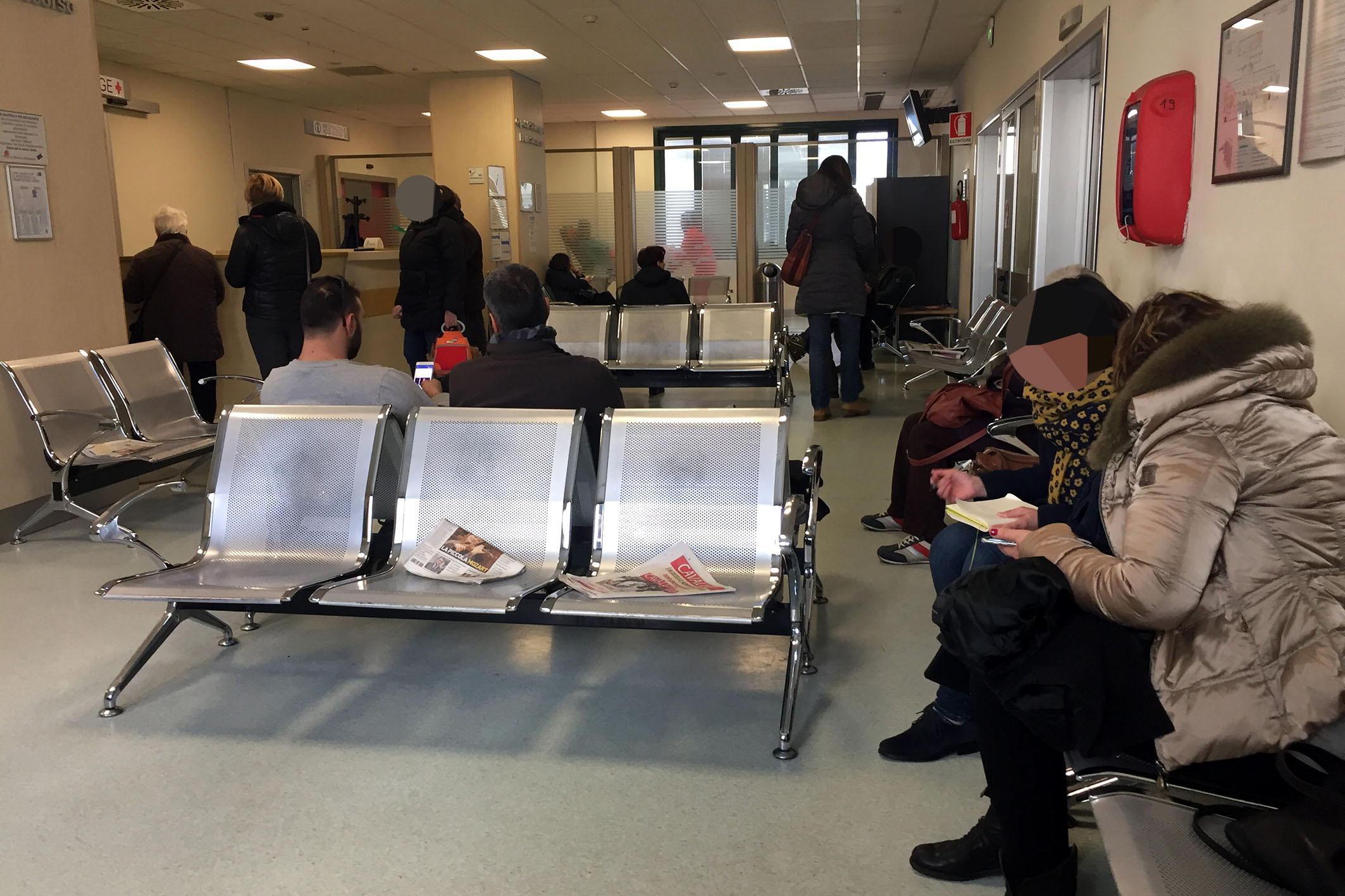 La sala d'attesa del pronto soccorso del San Giuseppe di Empoli
