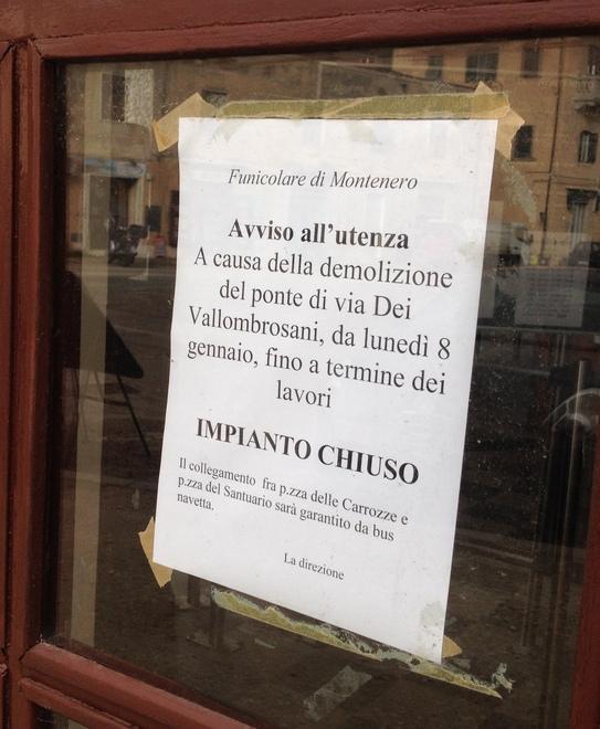 per i lavori in via dei vallombrosani