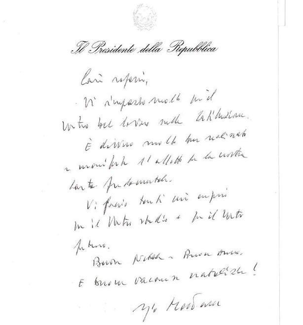 Scrivono a Mattarella e lui risponde 