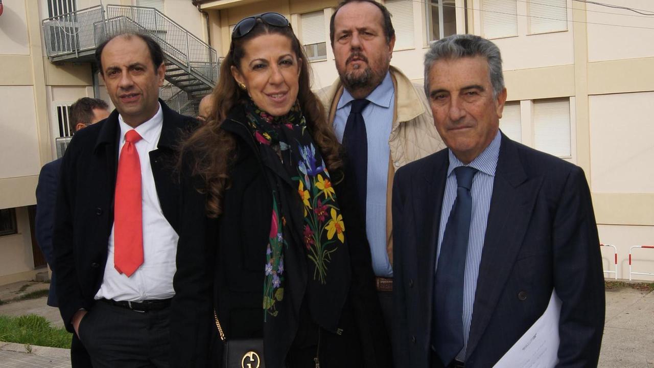 L'ex presidente del tribunale Gemma Cucca con Domenico Putzolu, Riccardo Rossi ed Ettore Angioni