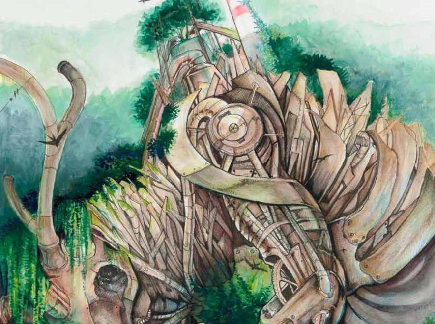 L’acciaieria diventa drago in una favola
