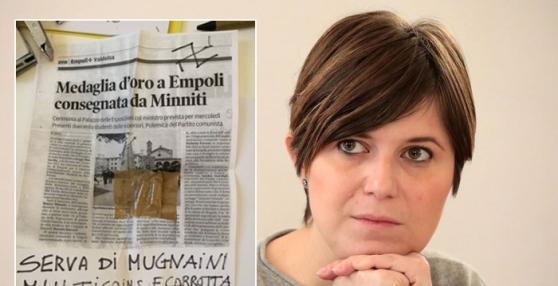 Proiettili e svastica alla sindaca Barnini «Ti ammazziamo» 