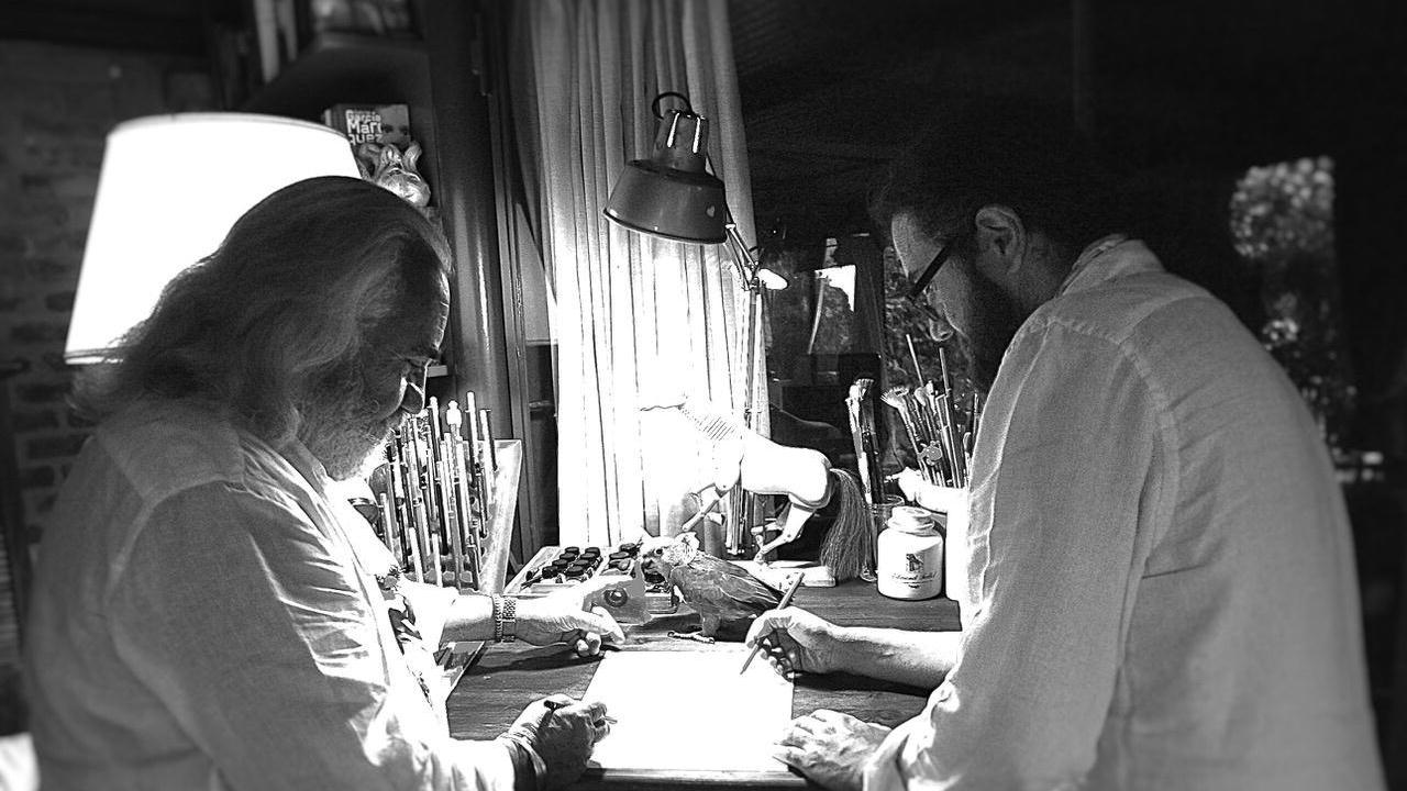 Tiziano e Leonardo Lera nel loro studio