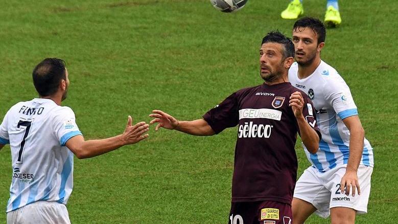 Luigi Grassi nella gara di andata contro la Giana Erminio (Foto Silvi)