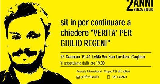 Luci accese anche a Cagliari per ricordare Giulio Regeni