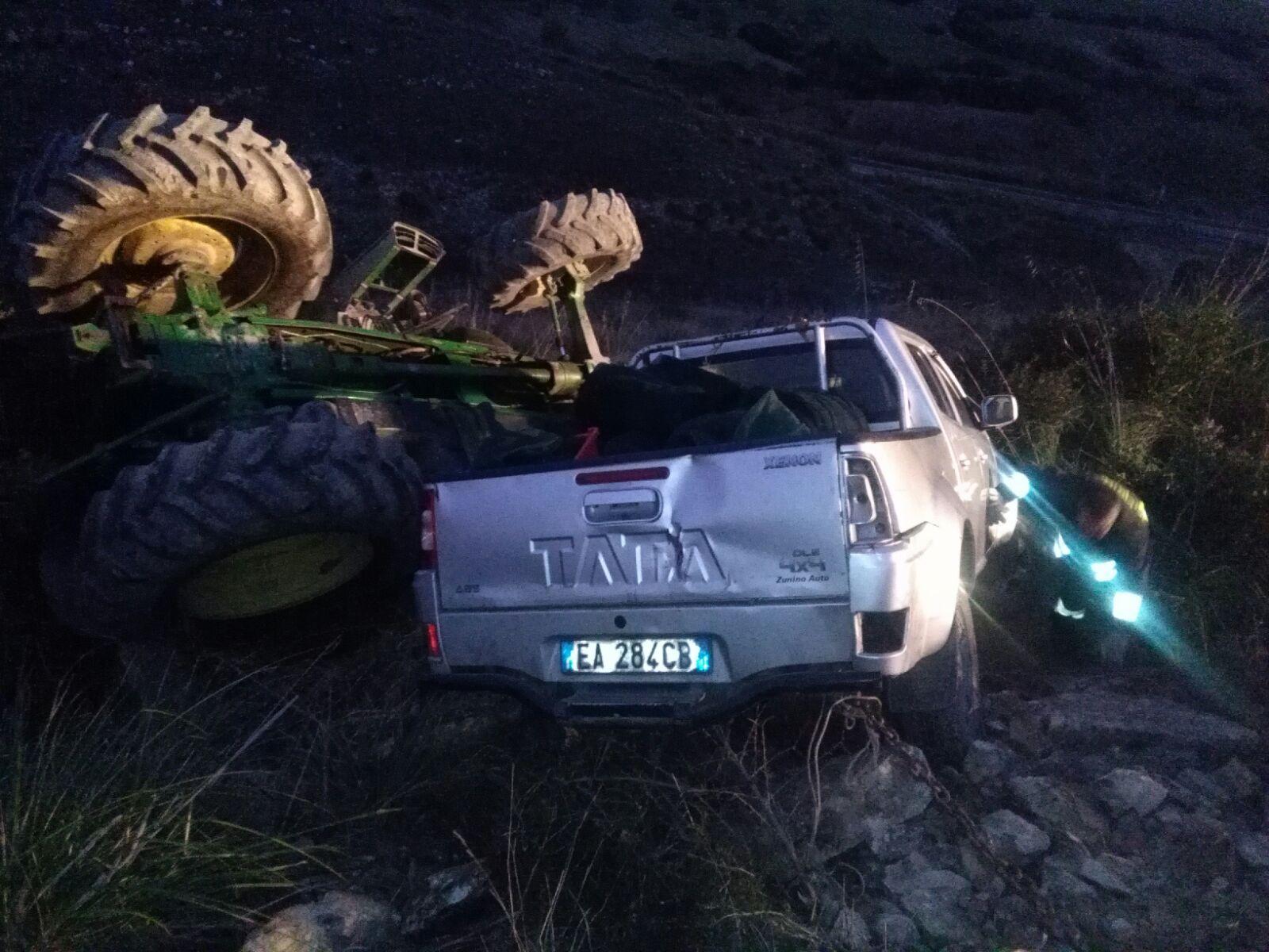 L'incidente sulla strada Villamar Las Plassas (foto Mario Rosas)