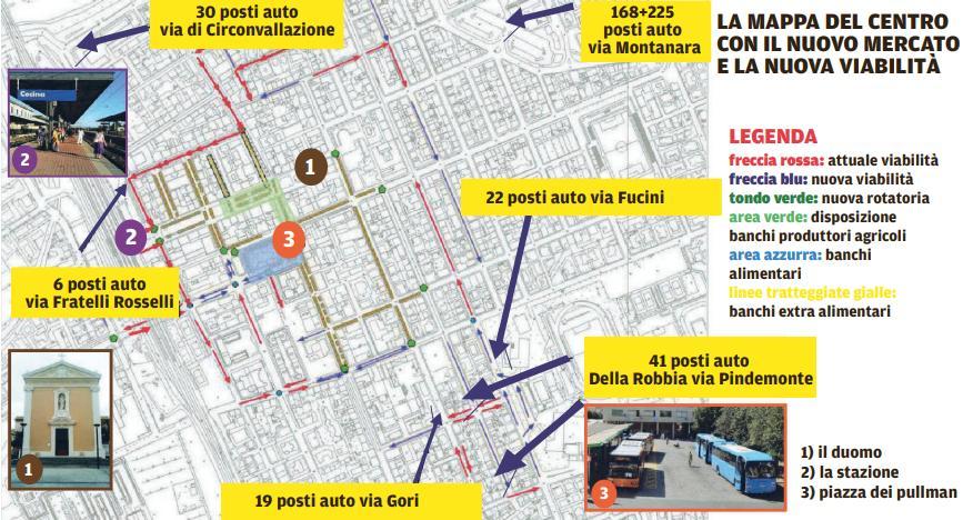 La mappa della proposta del Comune