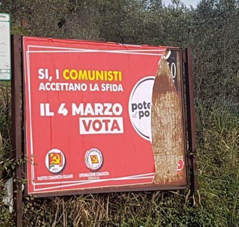 Strappati i manifesti di Liberi e Uguali