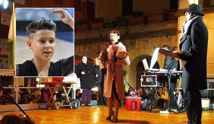 Nel riquadro Tommaso Mancini e nella foto nei panni di Belen