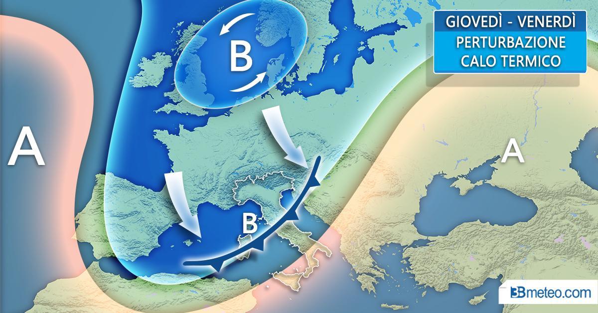 Meteo: giovedì in arrivo perturbazione con freddo e neve in Appennino