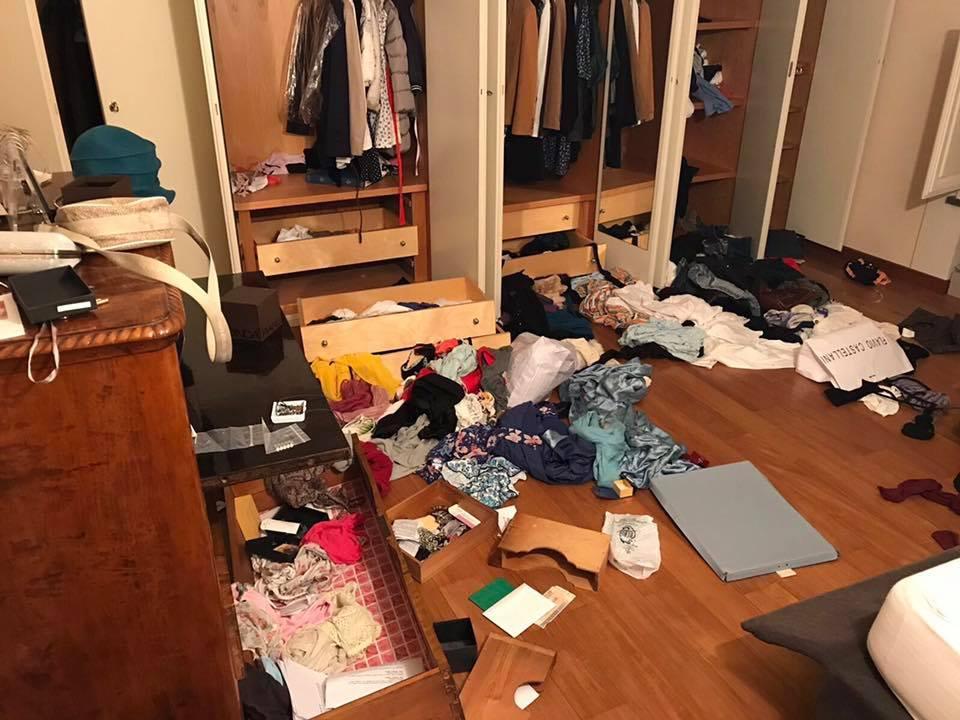 Una camera dopo il passaggio dei ladri