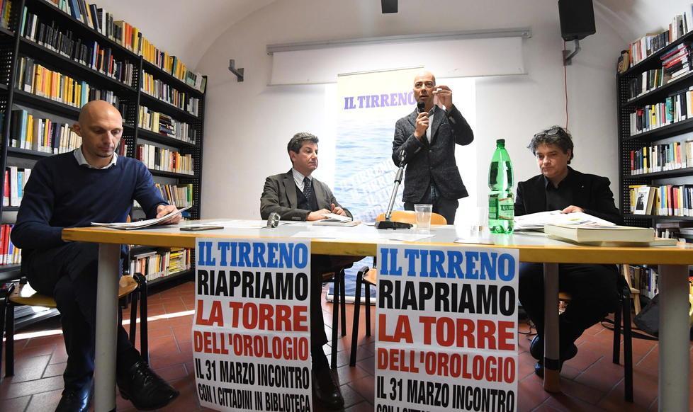 Il convegno organizzato dal Tirreno a marzo 2017 per riaprire la Torre dell'Orologio di Vicopisano (Foto Silvi)