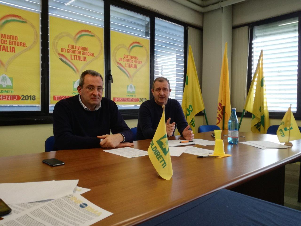 Da sinistra Simone Ciampoli, direttore di Coldiretti, e il presidente dell’associazione Fabrizio Tesi
