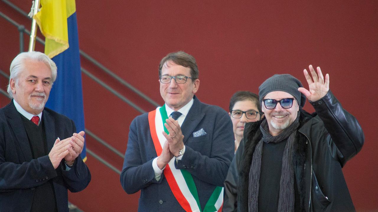 Vasco Rossi con il sindaco Muzzarelli