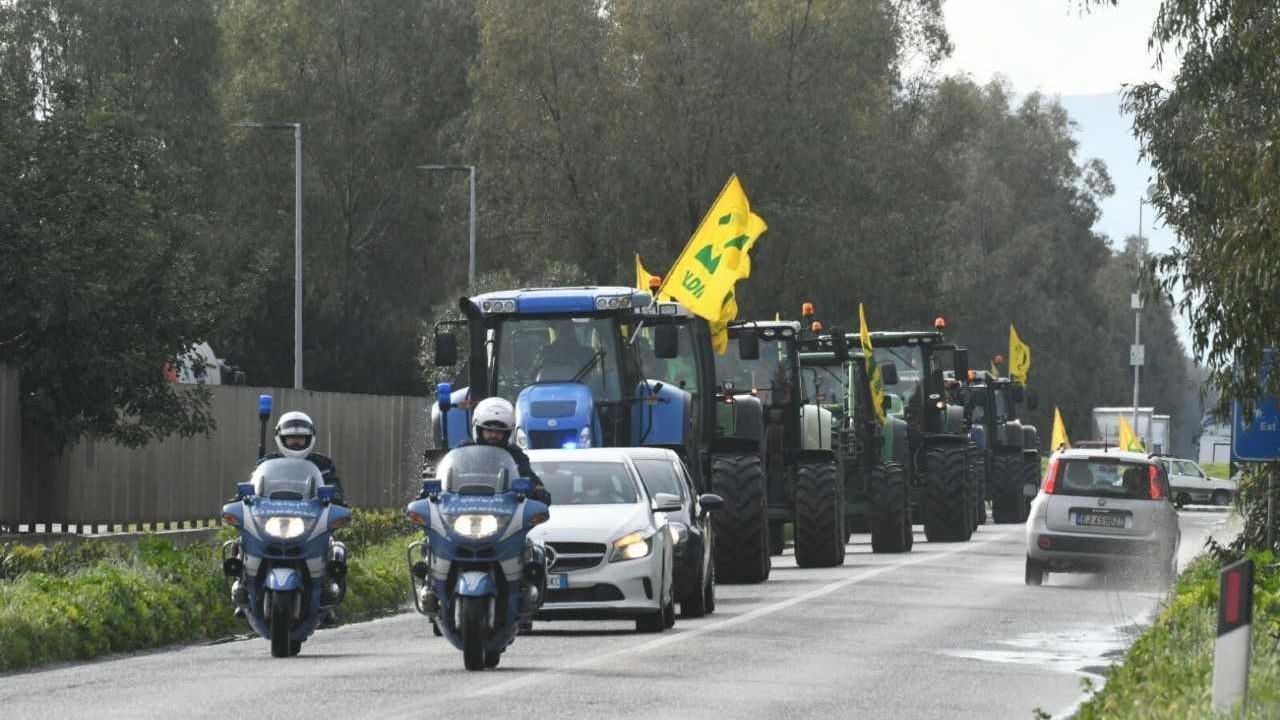 Il corteo dei trattori