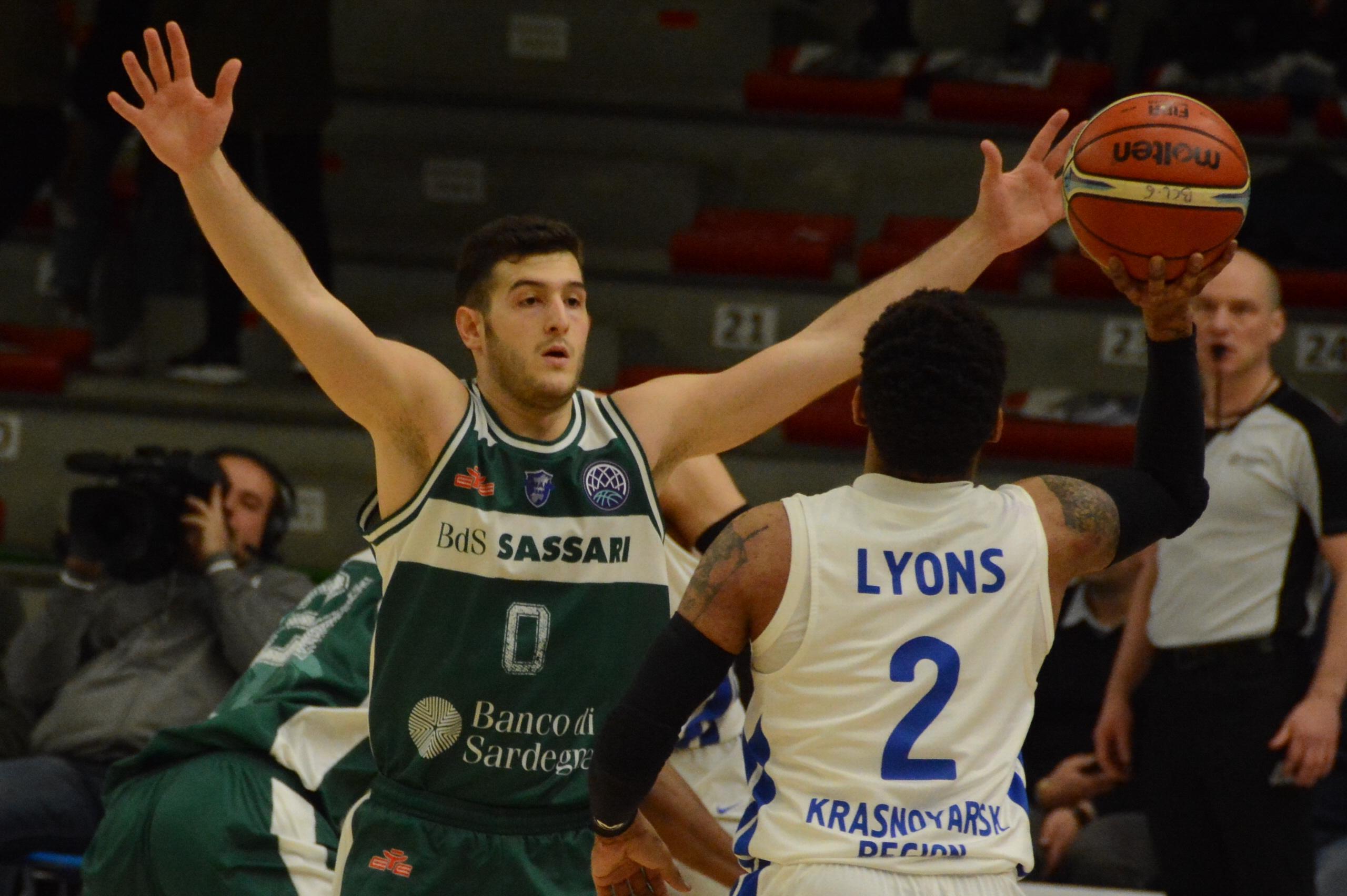 Spissu in azione contro Enisey al palazzetto