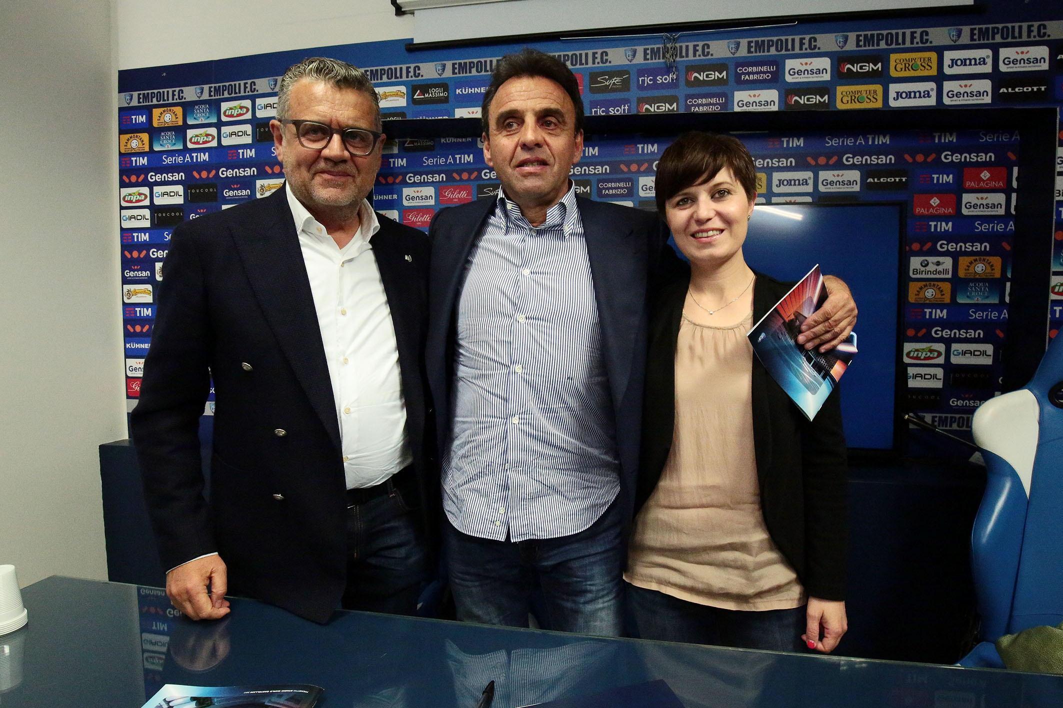 L'ad Ghelfi con il presidente Corsi e la sindaca Barnini