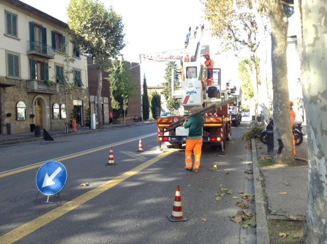 Lavori stradali nel viale Veneto