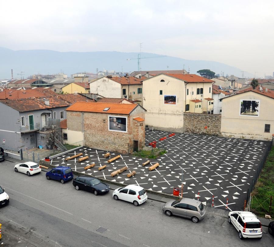Una veduta dall'alto di piazza dell'Immaginario