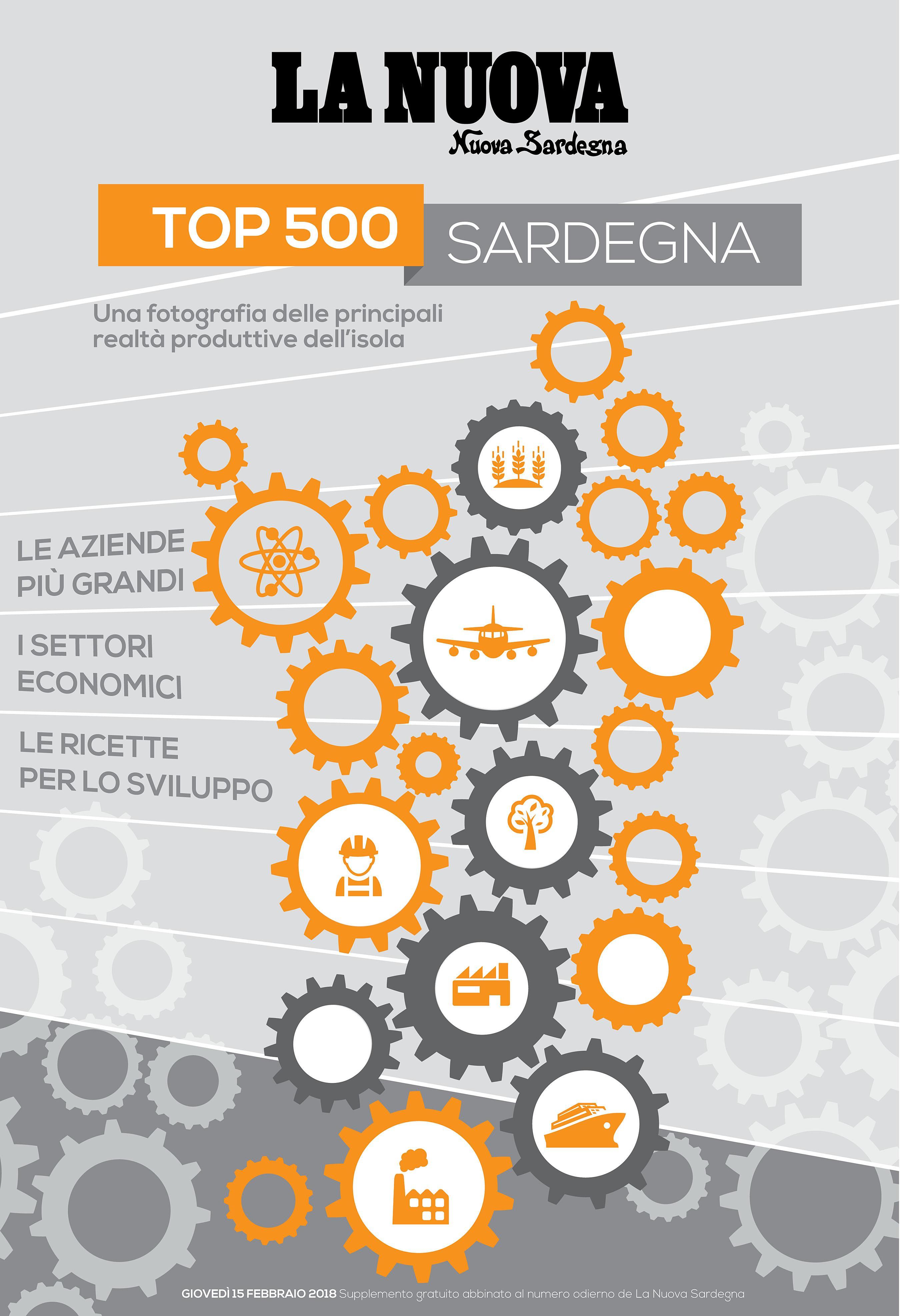 La prima pagine del supplemento Top 500 Sardegna