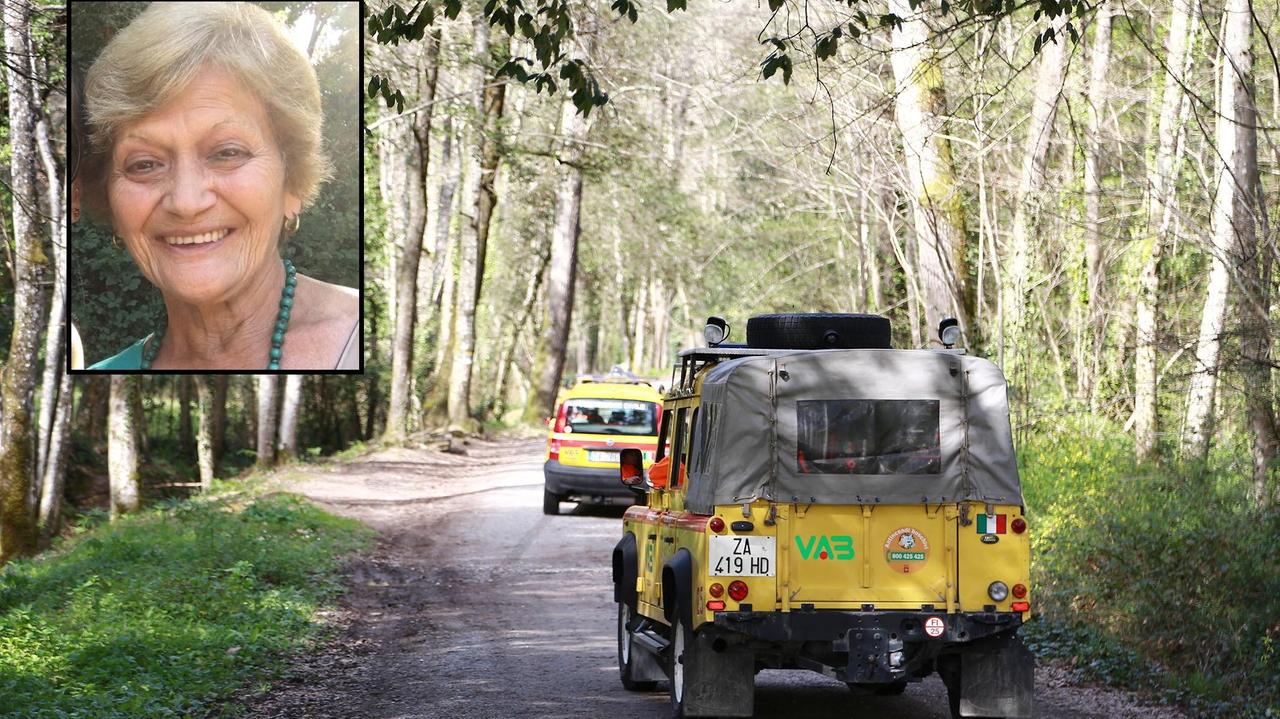 I mezzi della Vab e nel riquadro la signora Anna Maria (foto da Facebook)