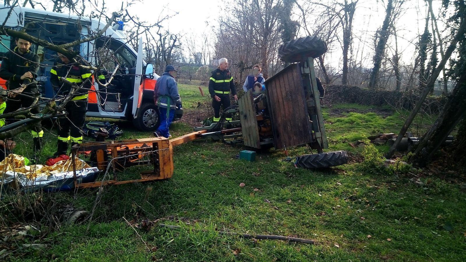 Savignano, agricoltore schiacciato dal cestello