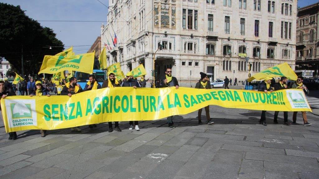 La manifestazione di Coldiretti a Cagliari (foto Alessandro Bulla)