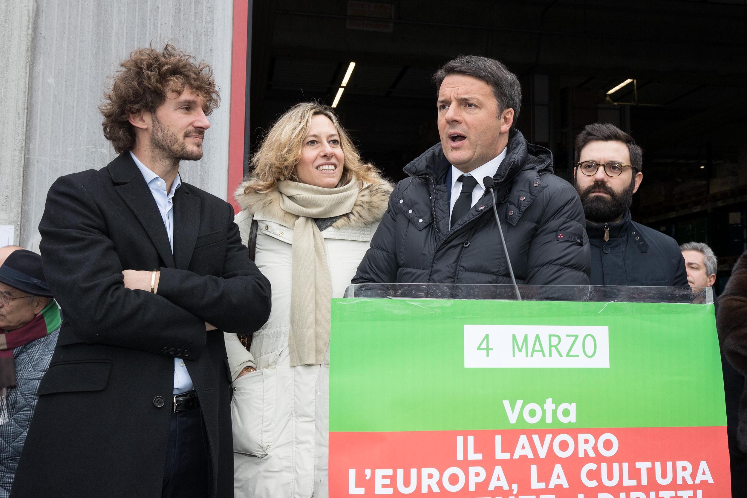 Matteo Renzi parla alla Verinlegno con i candidati Fanucci (Camera) e Bini (Senato)
