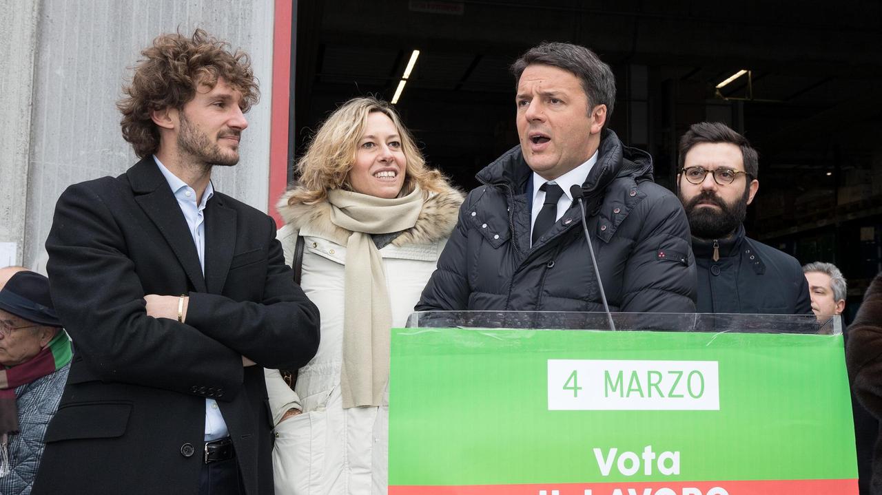 Matteo Renzi parla alla Verinlegno con i candidati Fanucci (Camera) e Bini (Senato)