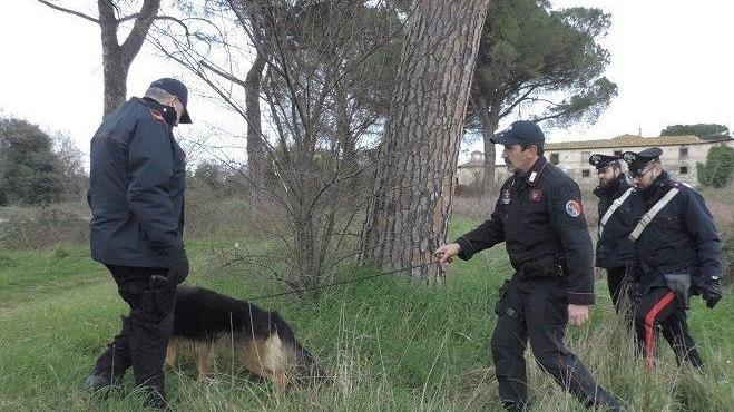 I carabinieri col cane antidroga Batman