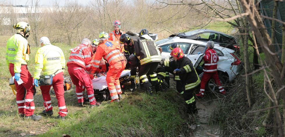 Due auto fuori strada per evitare la lepre 