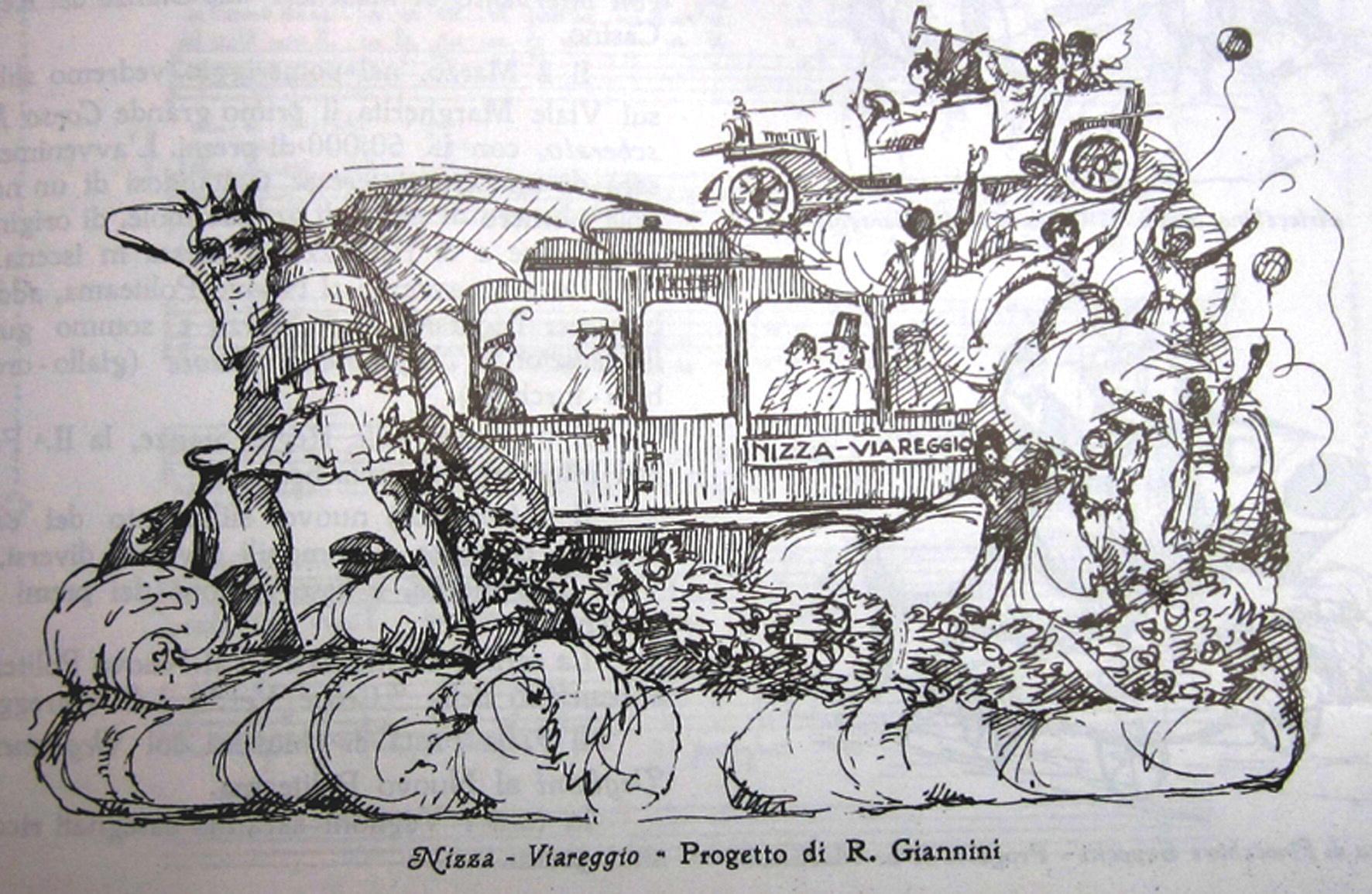 Il bozzetto del carro Nizza-Viareggio