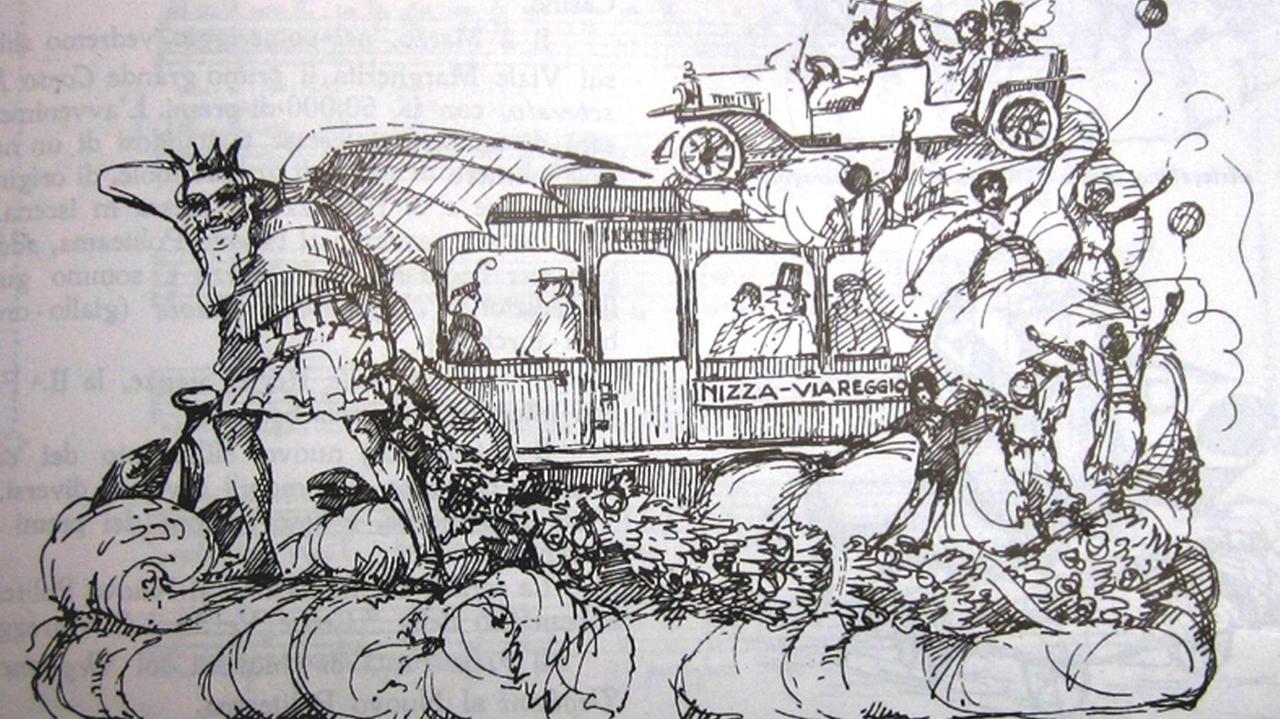 Il bozzetto del carro Nizza-Viareggio