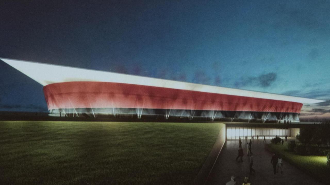 Nuovo stadio del Cagliari, il rendering di uno dei tre progetti presentati (foto Rosas)