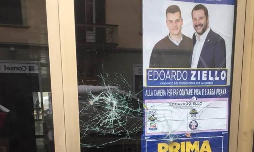 Atto vandalico contro la Lega Nord