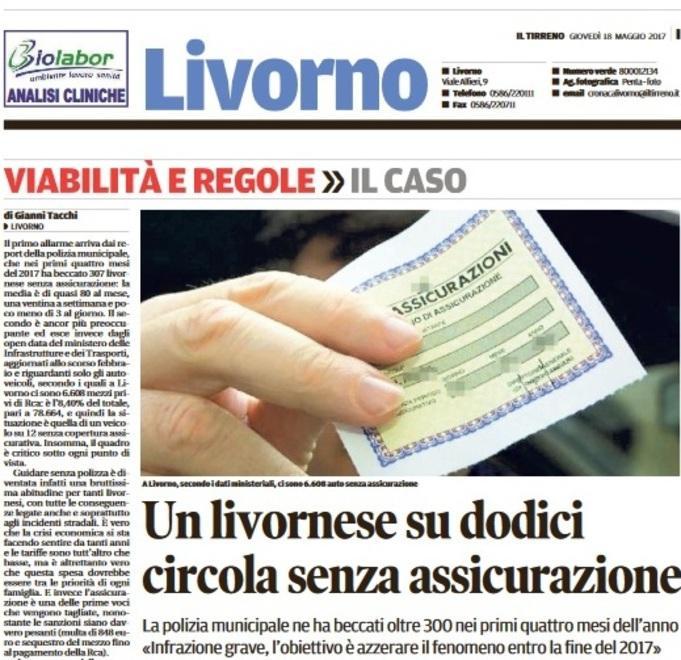 Multa da 848 euro e sequestro del mezzo per chi è privo di Rca