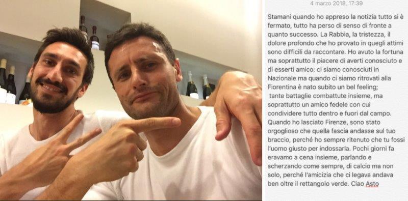 Empoli, il toccante saluto di capitan Pasqual ad Astori
