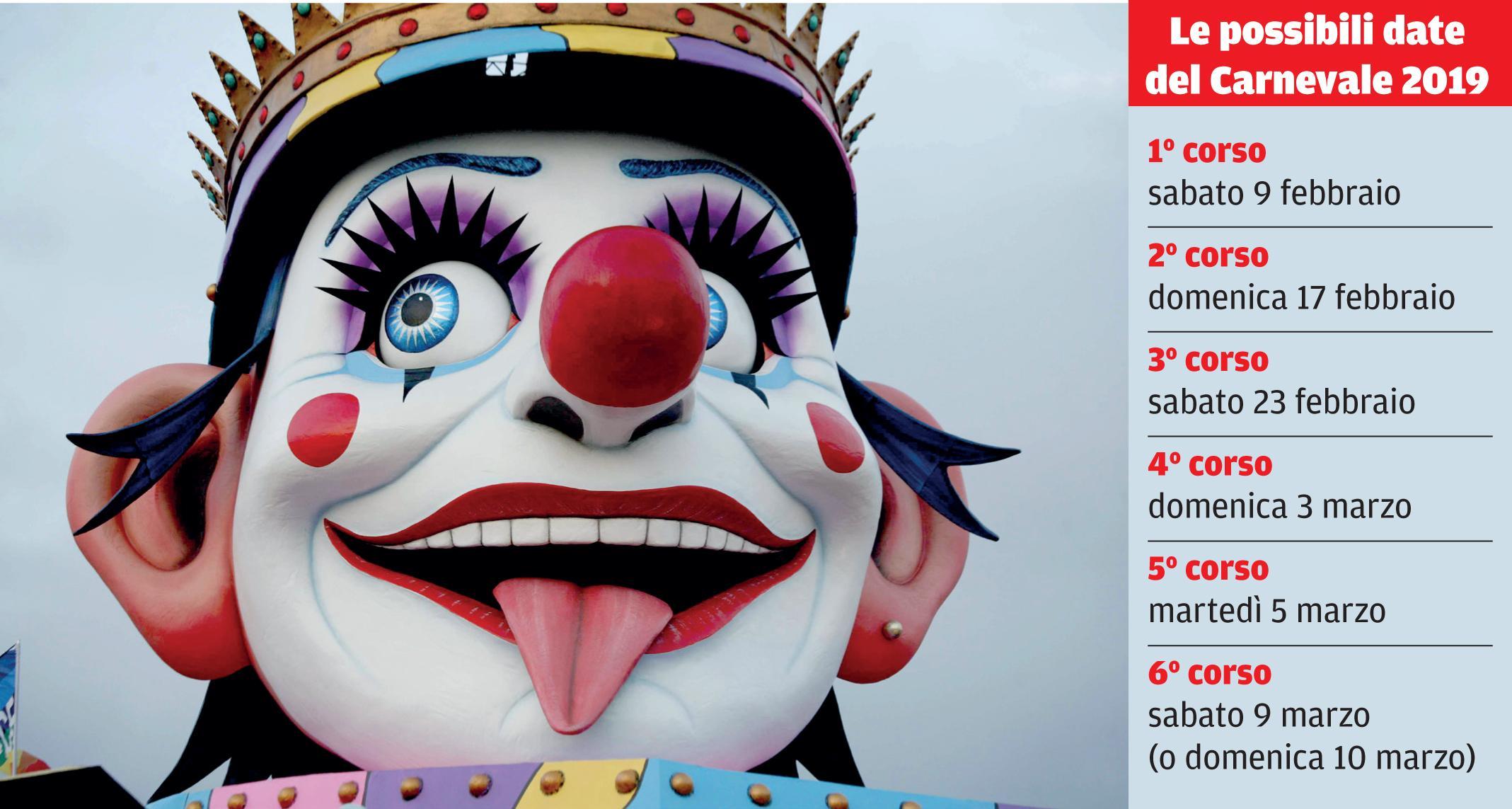 Il possibile calendario al quale sta lavorando la Fondazione Carnevale per il 2019