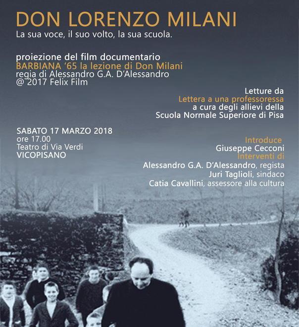 Sabato il film documentario su don Milani e Barbiana