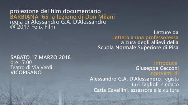 Sabato il film documentario su don Milani e Barbiana