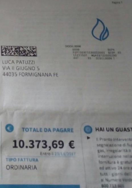 Bolletta gas da 10mila euro «C’è un errore, non pago» 