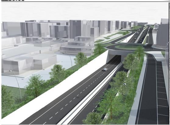Un rendering del progetto del sottopasso del Soccorso