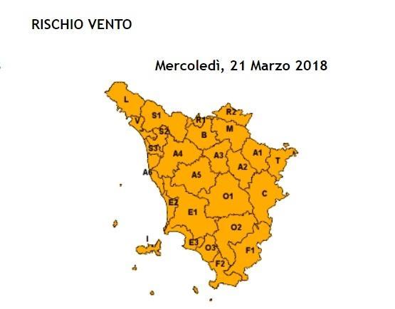 Nuova allerta meteo arancione per vento forte