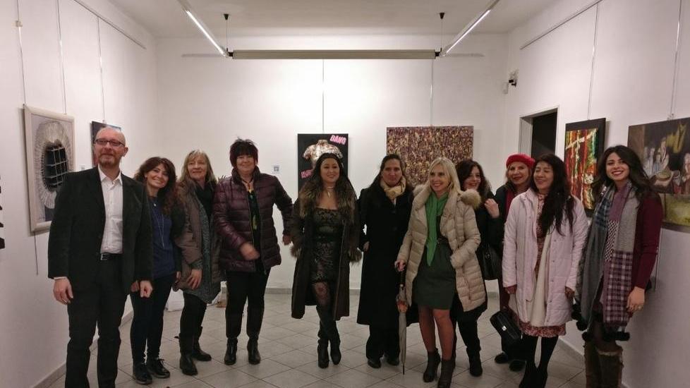 Un momento dell’inaugurazione della mostra