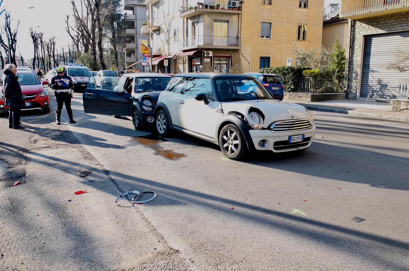 Le due auto che hanno tamponato (foto Sproviero-Batavia)