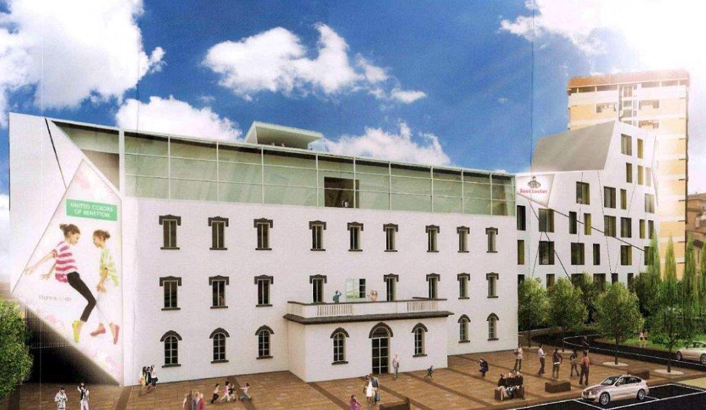 L’idea progettuale per riqualificare la facciata dell’ex fabbrica Crastan in via Primo Maggio