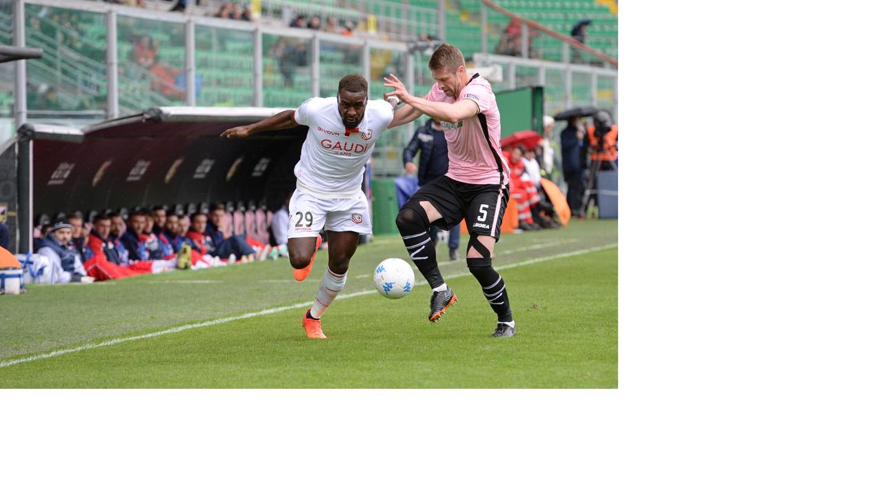 Nzola in azione a Palermo
