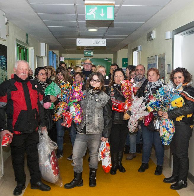 Motopinguino, festa per i bimbi in ospedale a Modena