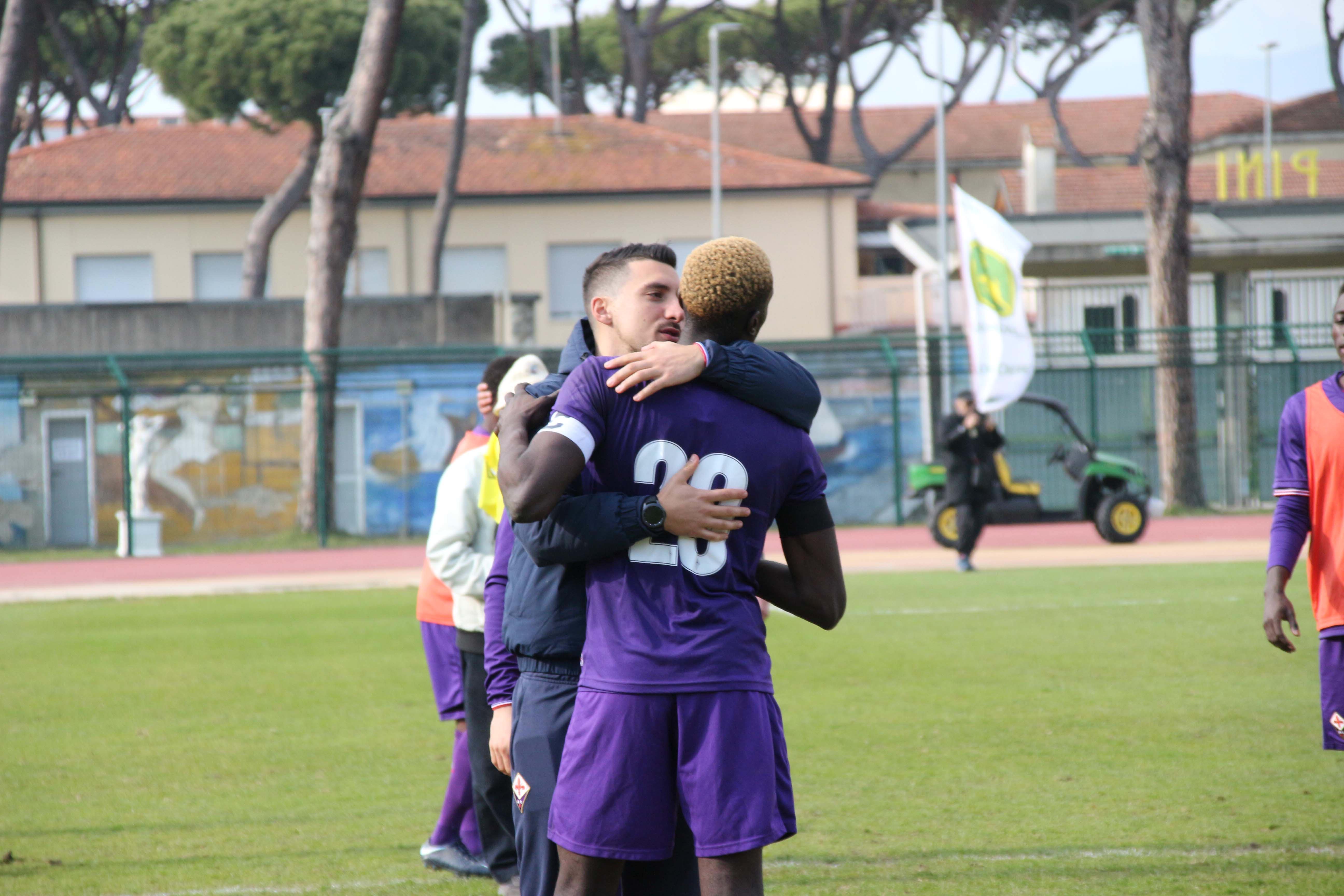 L'esultanza di Diakhate (Fiorentina), autore di una doppietta (foto Ciurca/Paglianti)