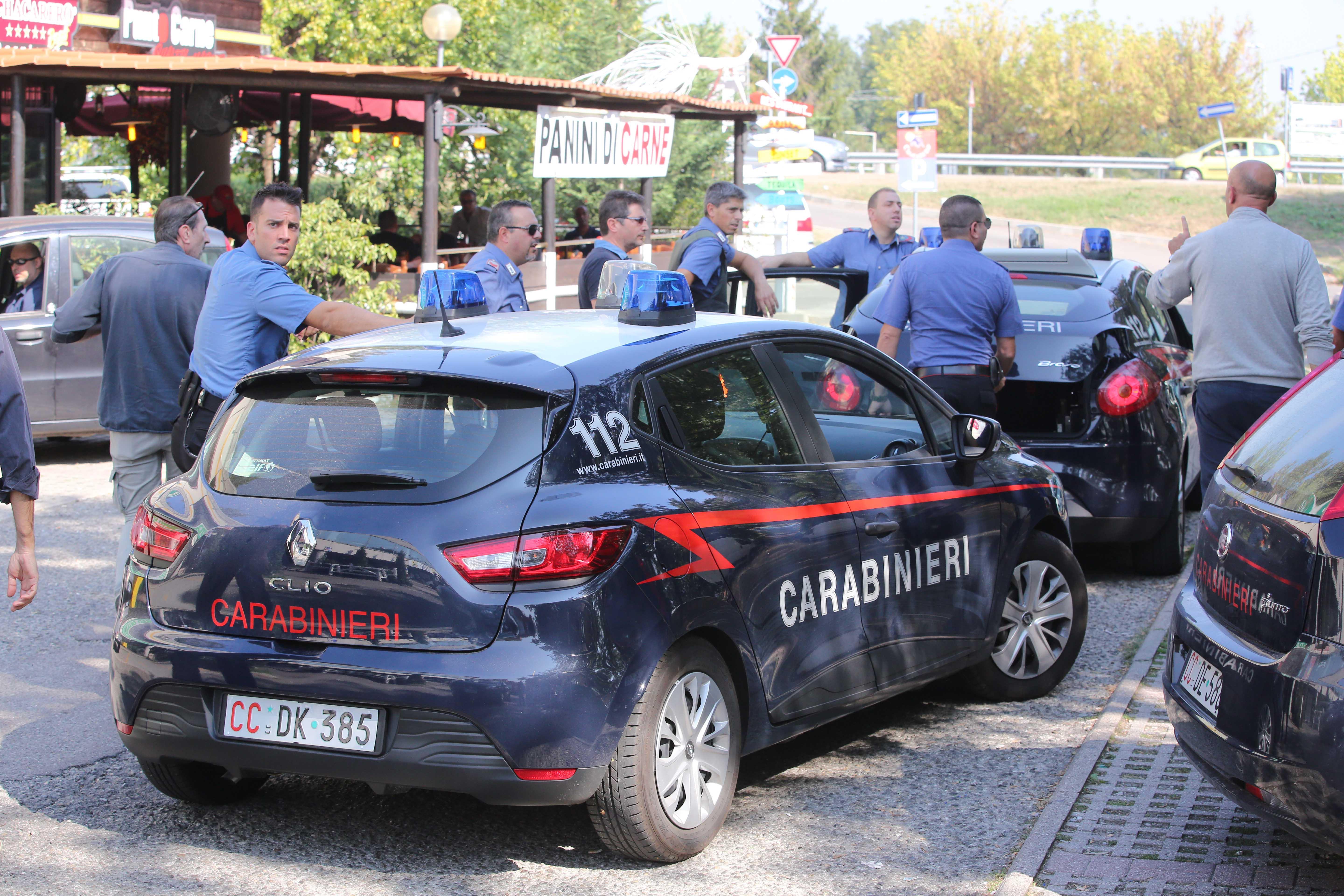Due pattuglie dei carabinieri di Novellara